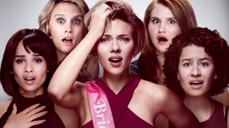 Rough Night (2017) - funny face, girl, pink, actress, Scarlett Johansson, red, woman, movie, rough night