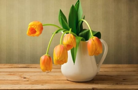 â™¥ - flowers, yellow, tulips, abstract