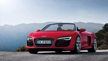 Audi R8 Convertible - Car, Red, Sport, Convertible, Audi, R8