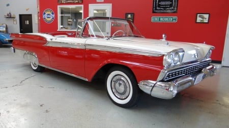 1959 Ford Fairlane 500 Skyliner retractable hardtop - hardtop, skyliner, 500, ford, retractable, fairlane, car, red, old-timer