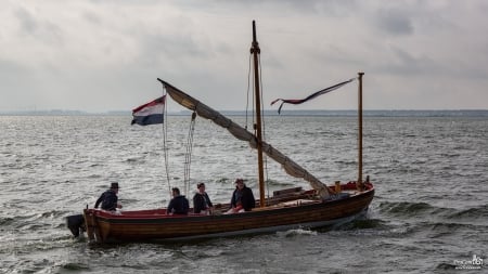 Capiteyns-Chaloupe - captain, boat, dutch, flag, chaloupe, sail