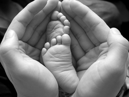 Mothers Day - hands, feet, baby, mom