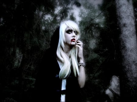 vampire - blonde, girl, vampire, cape