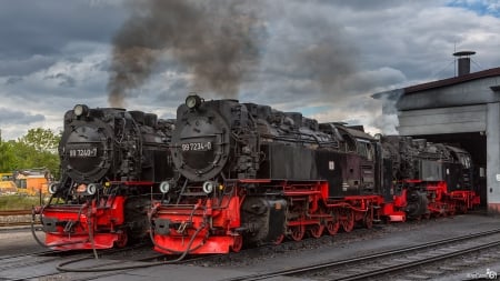 Old Steam Locomotives - train, locomotive, steam, old