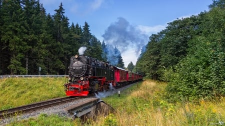 Old Steam Train - train, locomotive, steam, old