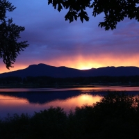 Sunset Behind Island