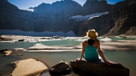 A Lifetime View. . - women, fun, female, hats, brunettes, western, girls, cowgirl, style, river, outdoors, ranch, mountains