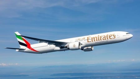 Emirates - flying, plane, emirates, airlines