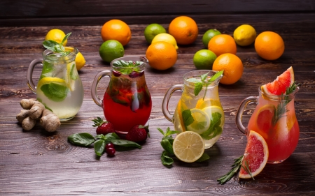 Fruit Drinks - fruits, orange, lime, drinks, ginger