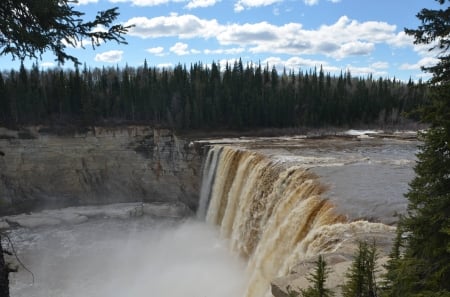 Alexandra Falls - forest, cool, river, waterfall, fun, nature