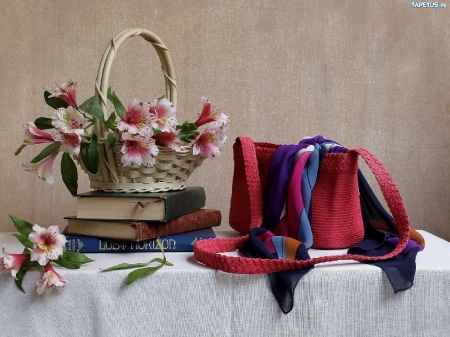 Still Life - pretty, Still Life, Basket, Flower