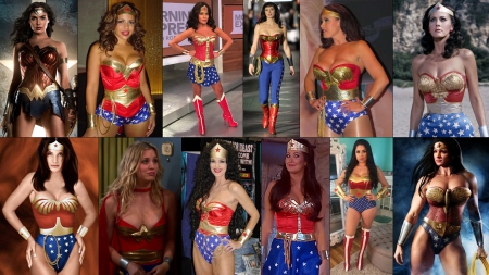 Wonder Women - Lynda Carter, Helen Ganzarolli, Gina Curano, Kaley Cuoco, Jasmine Mendez, Julie Strain, Gal Gadot, Robin meade, Sandra Bullock, Vida Guerra