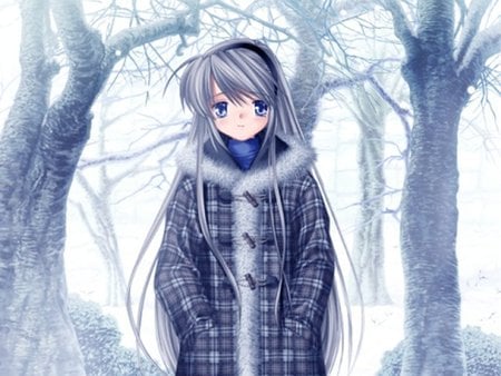 too cold - tomoyo, anime, clannad, wallpaper