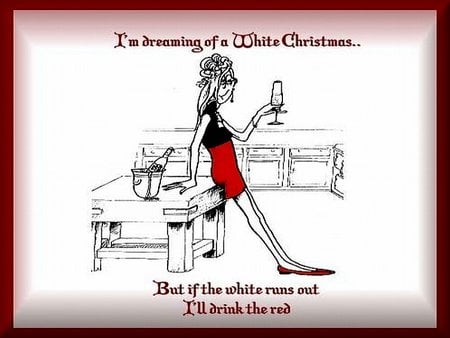 CHRISTMAS MERRY - female, red, words, wine, christmas