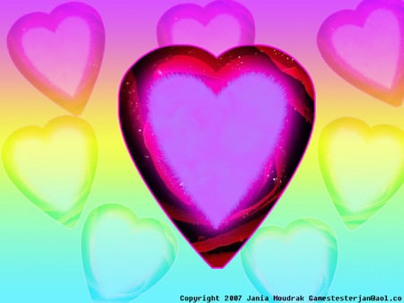 Heart  Wallpaper - blue, pink, heart, red