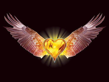 Eagle_heart - shiney, bright, 3d, love, hearts, eagle love