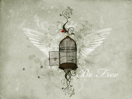 lovely bird twing =D - bird, wings, heatrs, 3d, love, happy, animals