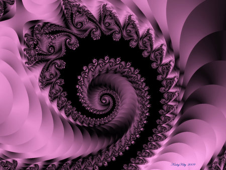 Spiral Rose. - spiral, spiral fractal, colors, pink, rose, fractals, intricate, color, fractal