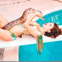 Elizabeth Hurley with snake