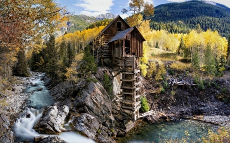 Crystal Mill - nature, crystal mill, forest, river