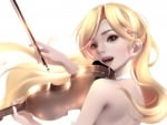 Girl singing her violin