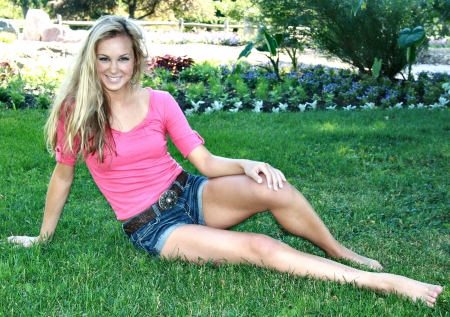 Relaxing On The Ranch. . - girls, women, style, fun, models, fence, female, cowgirl, fashion, barefoot, outdoors, western, blondes, ranch, flowers