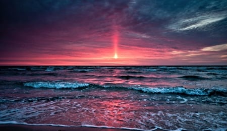 Ocean Sunset - nature, sky, ocean, sunset