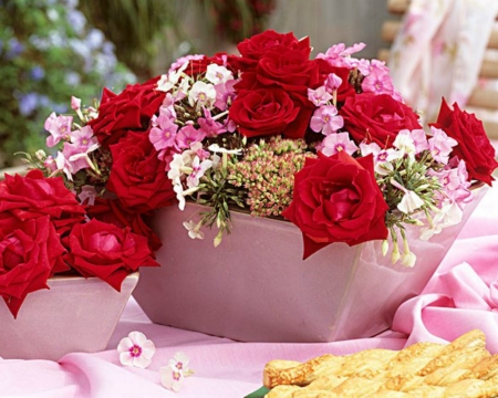 Beautiful Flowers - flowers, red, roses, pink