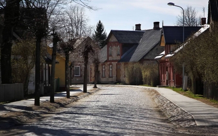 Provincial Town Ape in Latvia - Latvia, street, town, houses