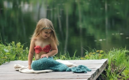 Little Girl - people, hair, belle, sightly, white, face, childhood, fair, little, bonny, adorable, wallpaper, child, set, beautiful, mermaid, pink, sweet, nice, beauty, photography, water, pretty, baby, green, tree, cute, kid, dainty, girl, lovely, pure, comely, desktopnexus, blonde