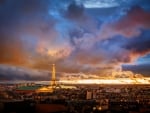 Paris at Turbulent Sunset