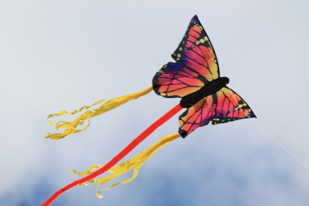 Kite - butterfly, Kite, clouds, photo