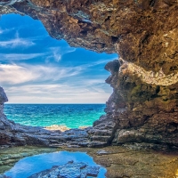 Stone Cave by the Sea