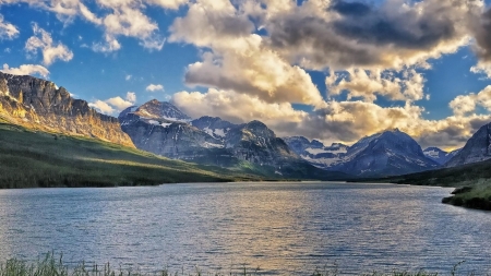 Sherborne Lake,Montana - montana, nature, sky, lake, sherborne, clouds, mountains