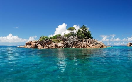 Tropical Island - nature, sky, ocean, trees, island, sea