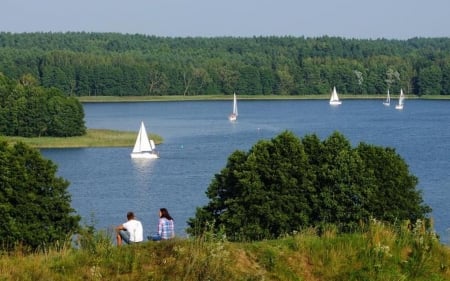 Lake in Mazury, Poland - Mazury, summer, Poland, yachts, Lake