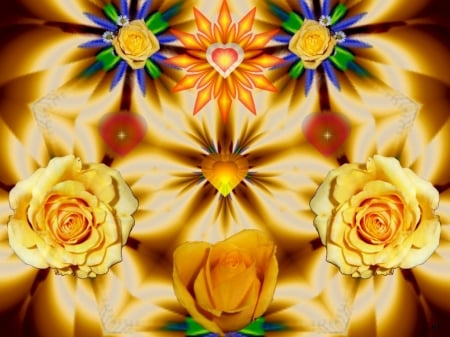 The Warmth of Yellow - fractal, abstract, collage, 3d, eye candy