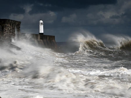 Coastal  Lighthouse - nature, coast, lighthouse, waves, sea