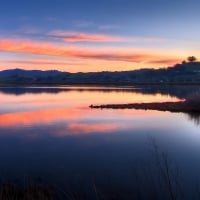 Pink Sunset on the Lake