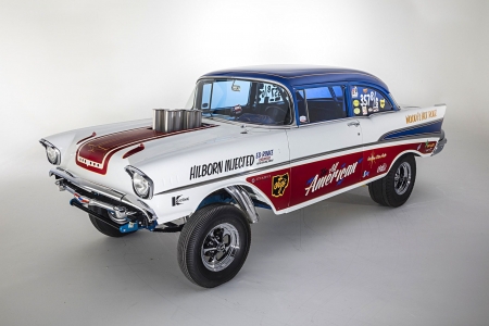 57 Chevy Gasser // All American - white, blue, gm, red, classic