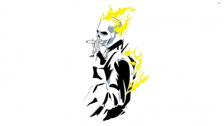 ghost rider smoking - flame, ghost, smoking, rider