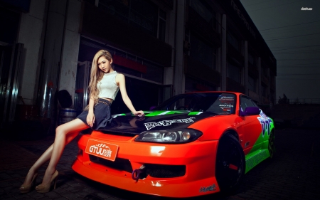 asian girl on sports car - sports, girl, car, asian