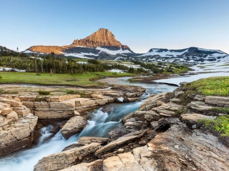 Mountains Overlooking River