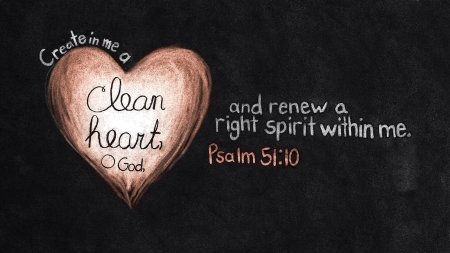 Psalm 51:10 - abstract, pink, heart, psalm, black, bible