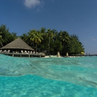 Lagoon near the Island in the Tropics