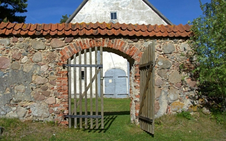 Gate to Church in Ziemupe, Latvia