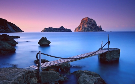 Pier at Sunset - nature, sky, ocean, beach, pier, dock, sunset, sea