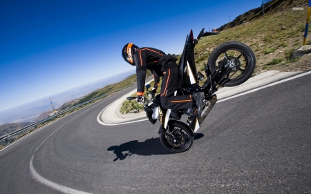 ktm duke 690 - motorcycle, ktm, road, duke, grass