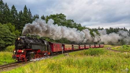 Old Steam Train - train, locomotive, steam, old