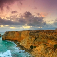 Lighthouse atop Rock Coast